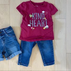 Kind Heart Graphic Kids Set Denim